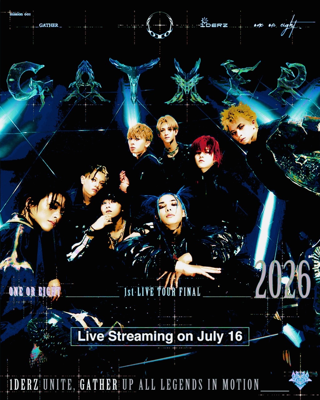 ONE OR EIGHT 1st LIVE TOUR -GATHER- FINAL in JAPAN at Zepp Haneda will be streamed live for free on Z-aN!