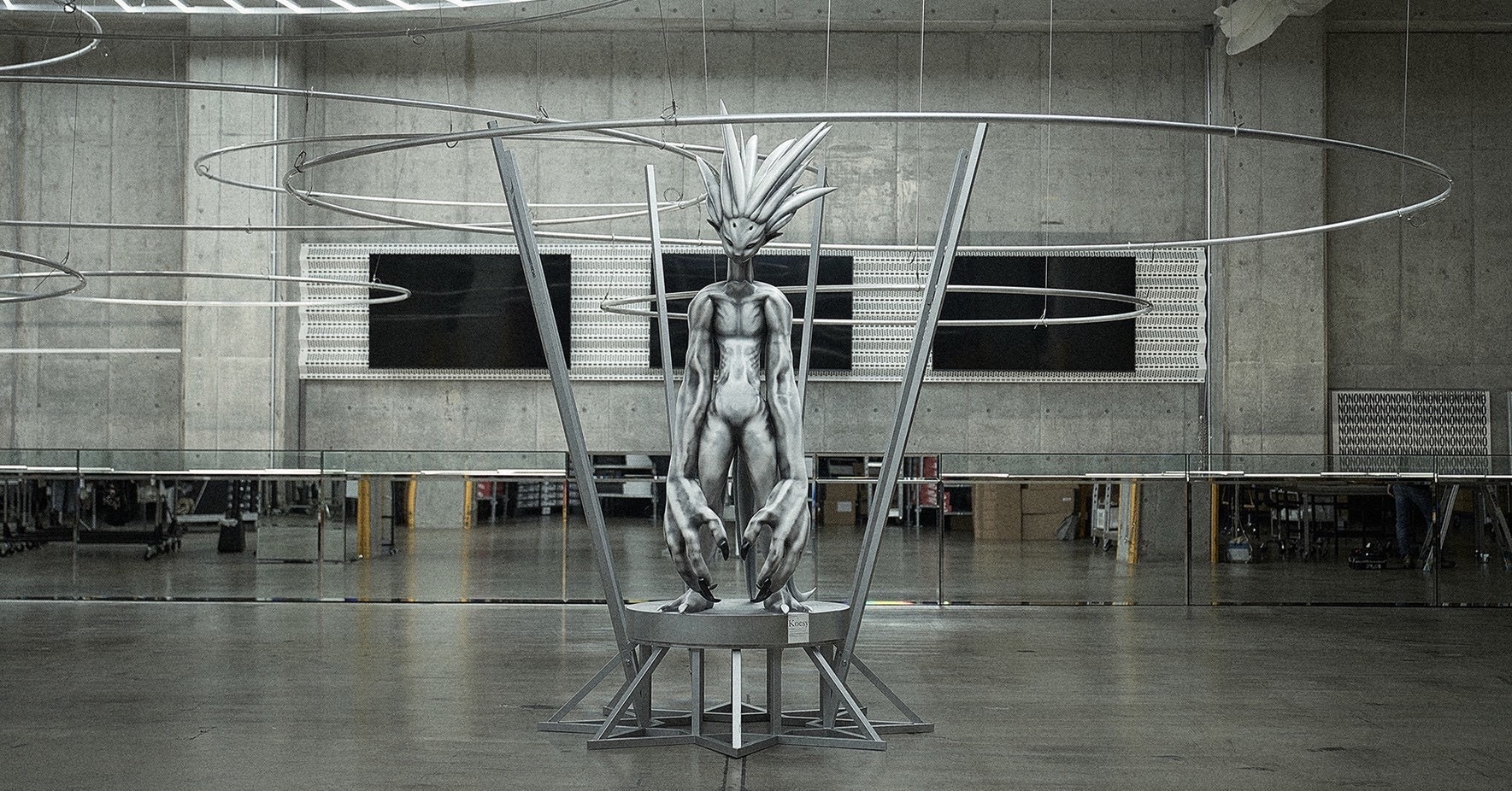 A giant 2-meter-tall statue of "KARMI," the image character for ONE OR EIGHT, will be exhibited and sold at GR8.