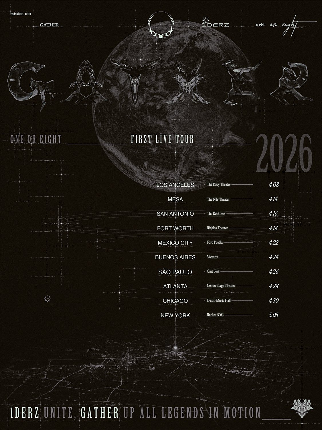 ONE OR EIGHT 1st LIVE TOUR -GATHER- in NORTH & SOUTH AMERICA