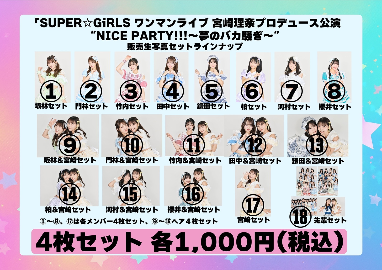 10月26日「SUPER☆GiRLS ワンマンライブ 宮崎理奈プロデュース公演 “NICE PARTY!!!～夢のバカ騒ぎ～”」グッズラインナップ公開！