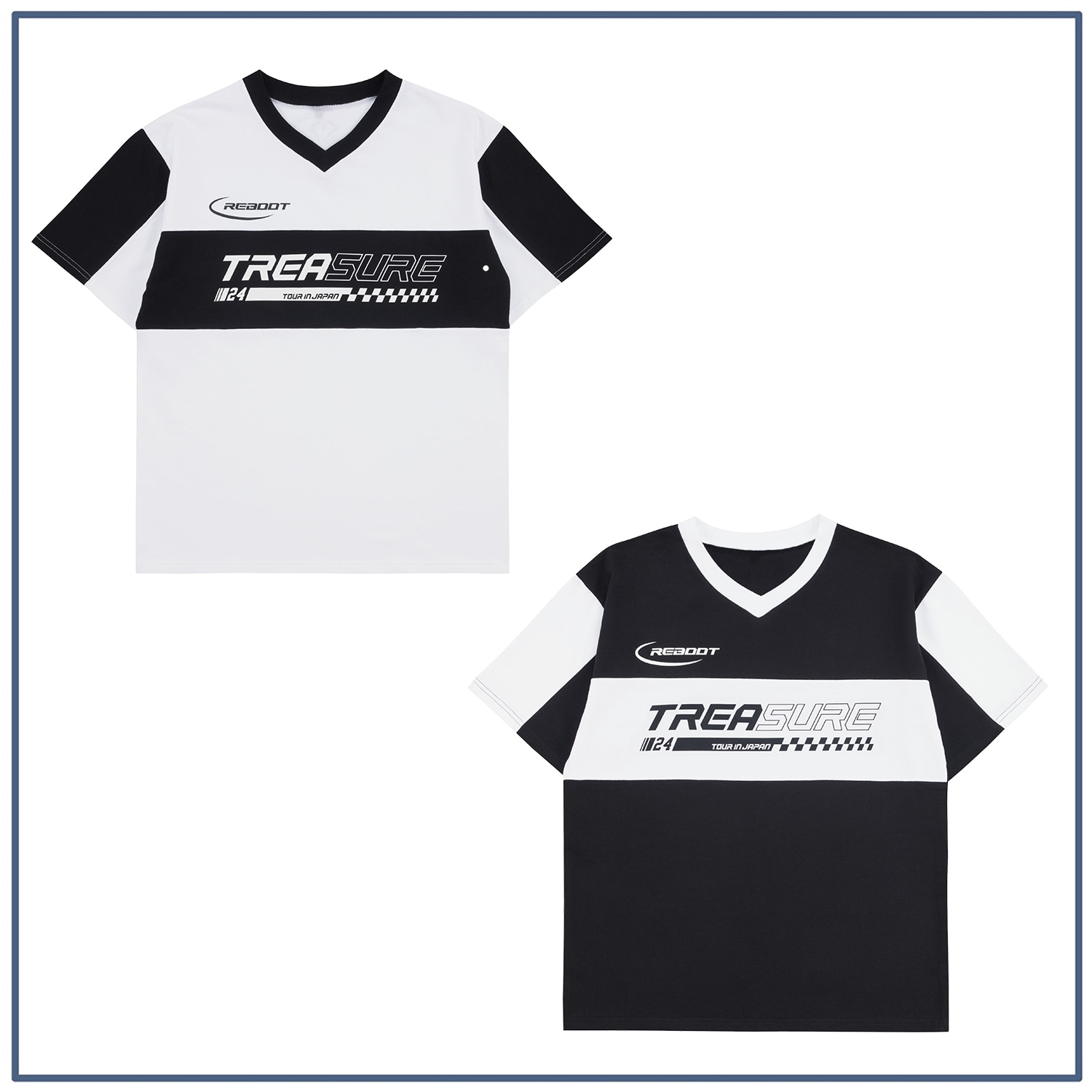 バイカラー スウェット Tシャツ（WHITE/BLACK）