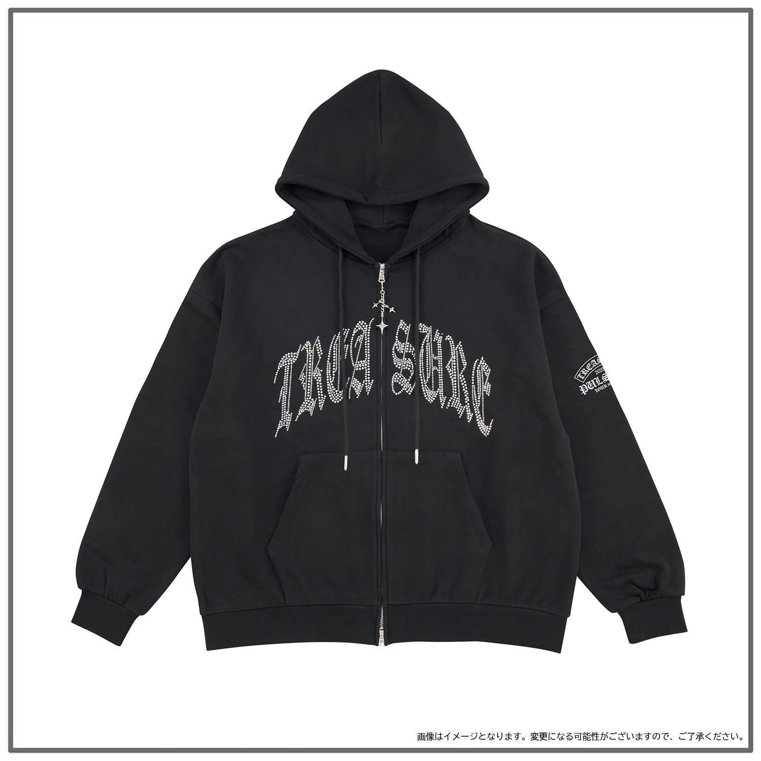 ジップアップフーディー/ユニセックス (BLACK)
