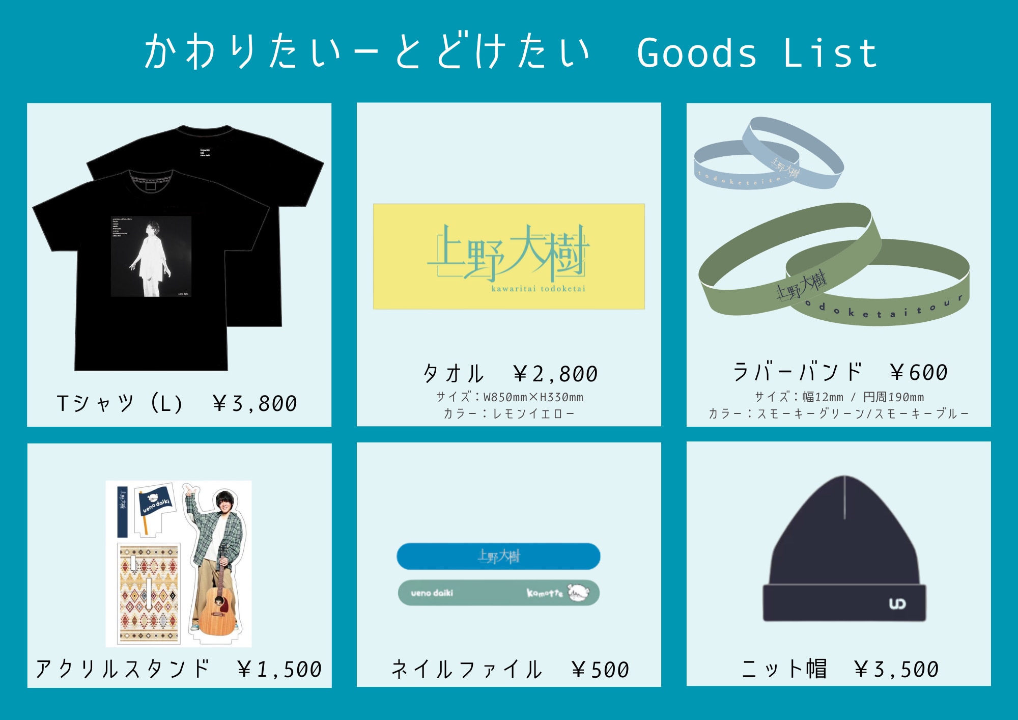『かわりたいーとどけたい』グッズ