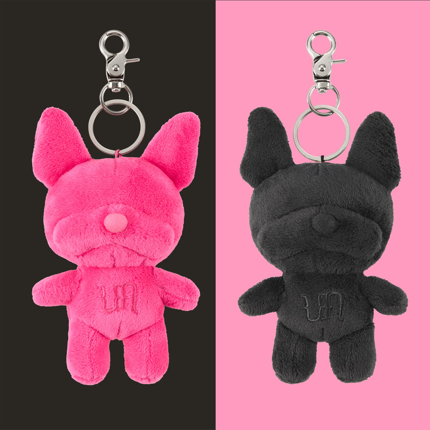 unmaru“keyring” pink×black set